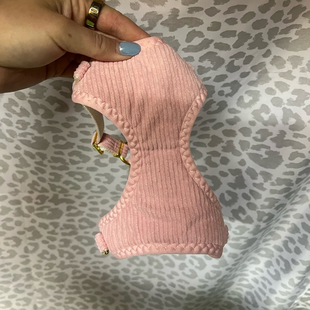 Pink Ribbed Dog Harness